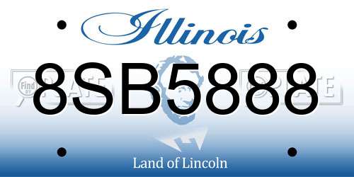8SB5888 Illinois License Plate