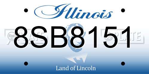 8SB8151 Illinois License Plate