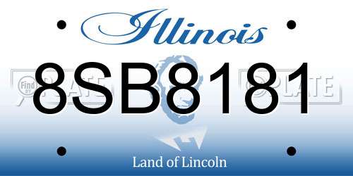 8SB8181 Illinois License Plate