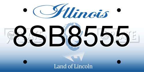 8SB8555 Illinois License Plate