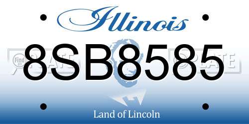 8SB8585 Illinois License Plate