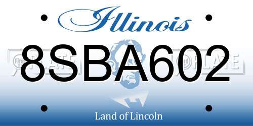 8SBA602 Illinois License Plate