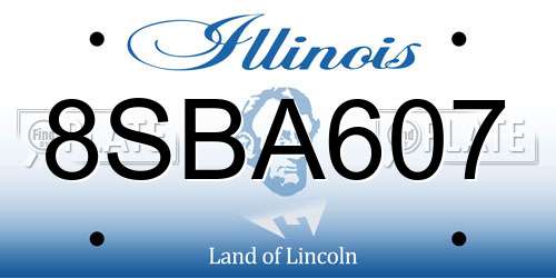 8SBA607 Illinois License Plate