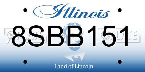 8SBB151 Illinois License Plate