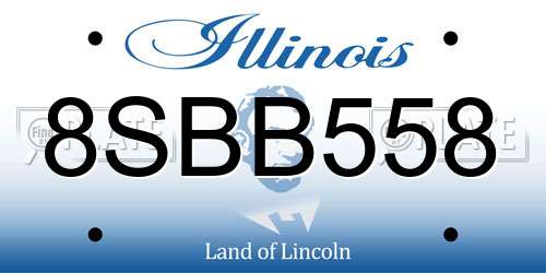 8SBB558 Illinois License Plate