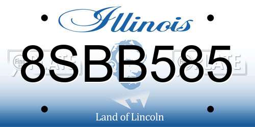 8SBB585 Illinois License Plate