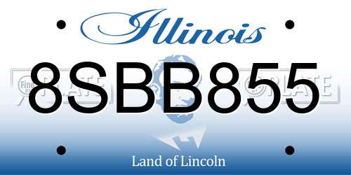 8SBB855 Illinois License Plate