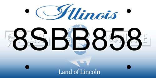 8SBB858 Illinois License Plate