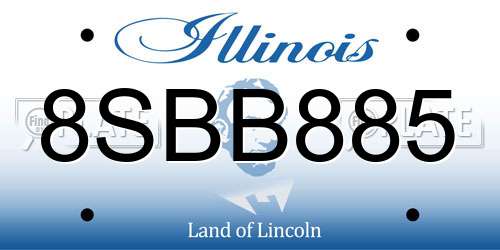 8SBB885 Illinois License Plate