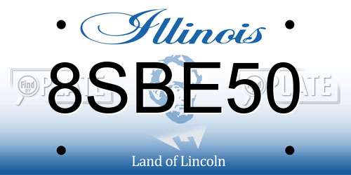 8SBE50 Illinois License Plate