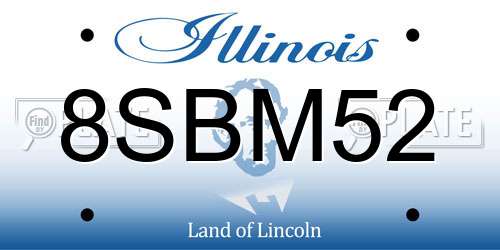 8SBM52 Illinois License Plate