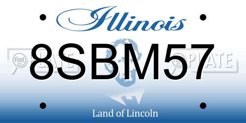 8SBM57 Illinois License Plate
