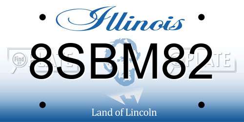 8SBM82 Illinois License Plate