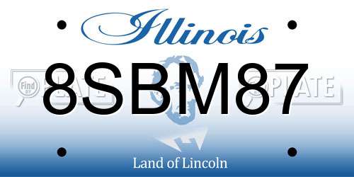 8SBM87 Illinois License Plate