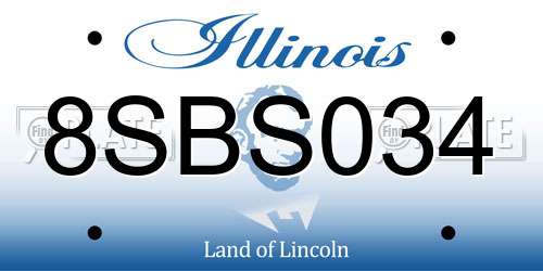 8SBS034 Illinois License Plate