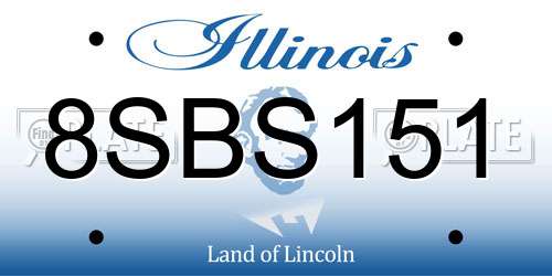 8SBS151 Illinois License Plate