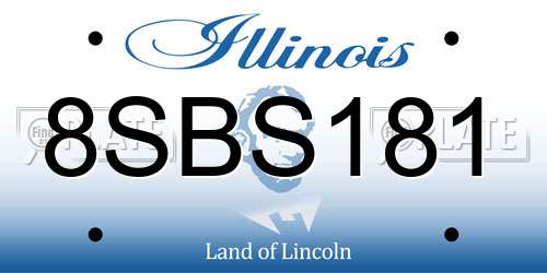 8SBS181 Illinois License Plate