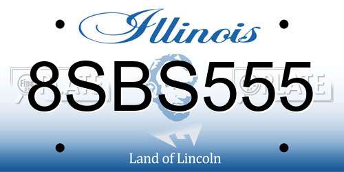 8SBS555 Illinois License Plate