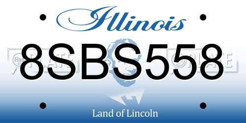8SBS558 Illinois License Plate