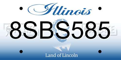 8SBS585 Illinois License Plate