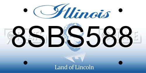 8SBS588 Illinois License Plate