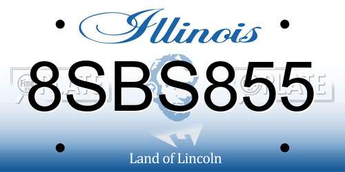 8SBS855 Illinois License Plate