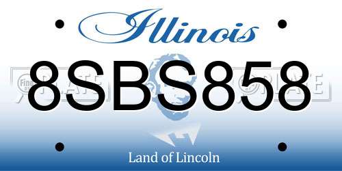 8SBS858 Illinois License Plate