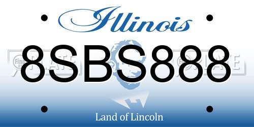 8SBS888 Illinois License Plate