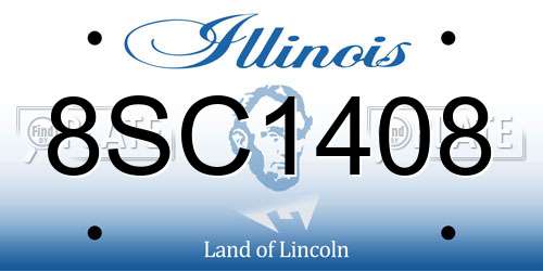 8SC1408 Illinois License Plate