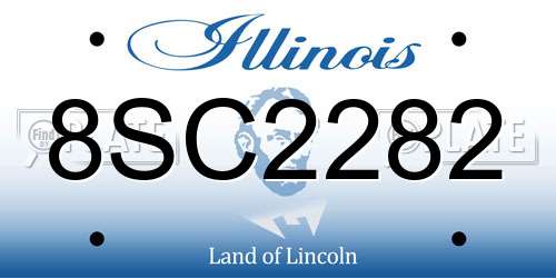 8SC2282 Illinois License Plate