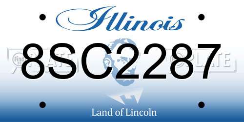 8SC2287 Illinois License Plate