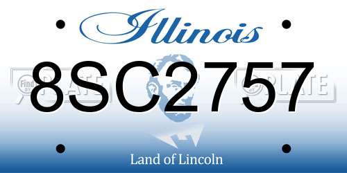 8SC2757 Illinois License Plate