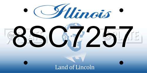 8SC7257 Illinois License Plate