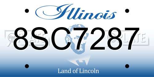 8SC7287 Illinois License Plate