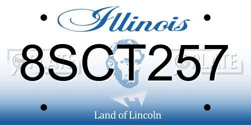 8SCT257 Illinois License Plate