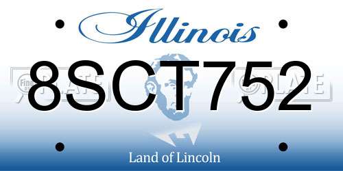 8SCT752 Illinois License Plate