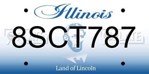 8SCT787 Illinois License Plate