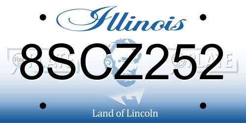 8SCZ252 Illinois License Plate