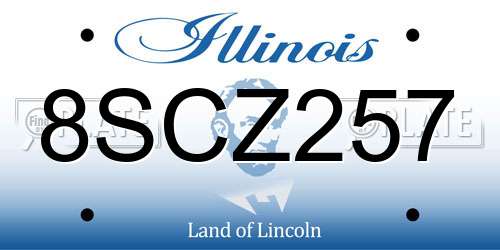 8SCZ257 Illinois License Plate