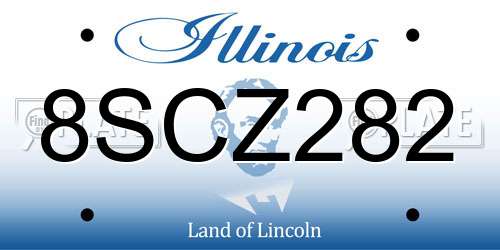 8SCZ282 Illinois License Plate