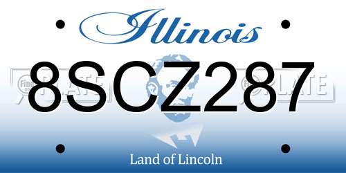 8SCZ287 Illinois License Plate