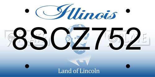 8SCZ752 Illinois License Plate