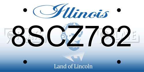 8SCZ782 Illinois License Plate