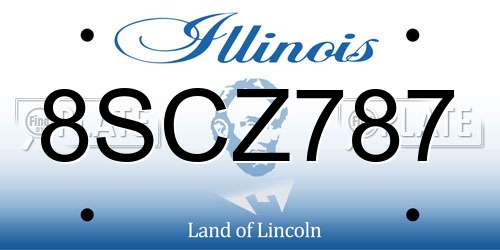 8SCZ787 Illinois License Plate