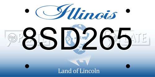 8SD265 Illinois License Plate