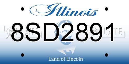 8SD2891 Illinois License Plate