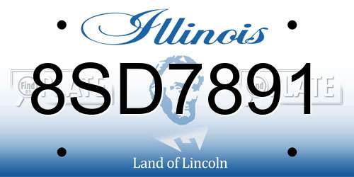 8SD7891 Illinois License Plate