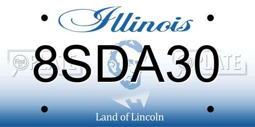 8SDA30 Illinois License Plate