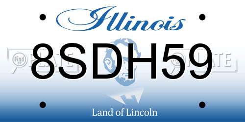 8SDH59 Illinois License Plate