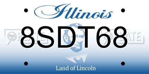 8SDT68 Illinois License Plate